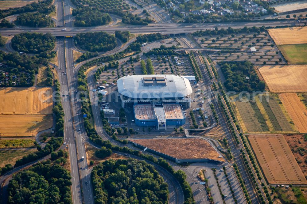 Aerial image Mannheim - Event and music-concert grounds of the SAP Arena in Mannheim in the state Baden-Wuerttemberg, Germany