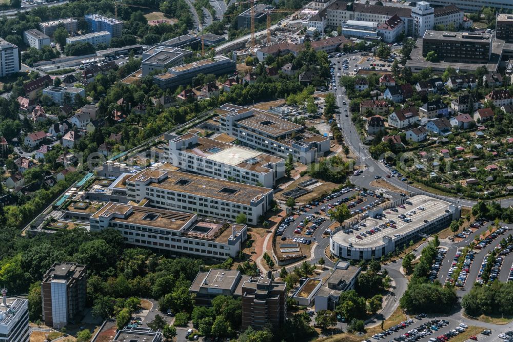 Aerial photograph Würzburg - Clinic grounds of the university hospital in Wuerzburg in the state Bavaria, Germany