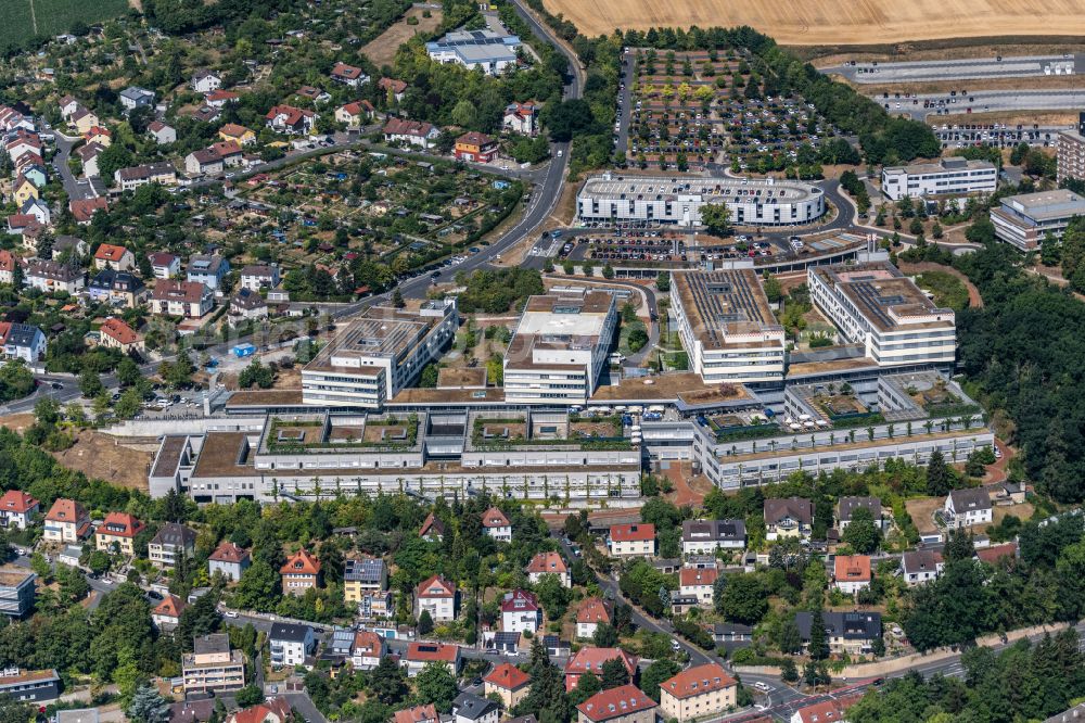 Würzburg from the bird's eye view: Clinic grounds of the university hospital in Wuerzburg in the state Bavaria, Germany