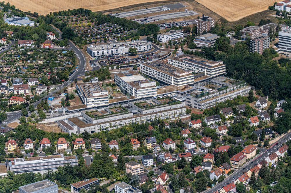 Aerial image Würzburg - Clinic grounds of the university hospital in Wuerzburg in the state Bavaria, Germany