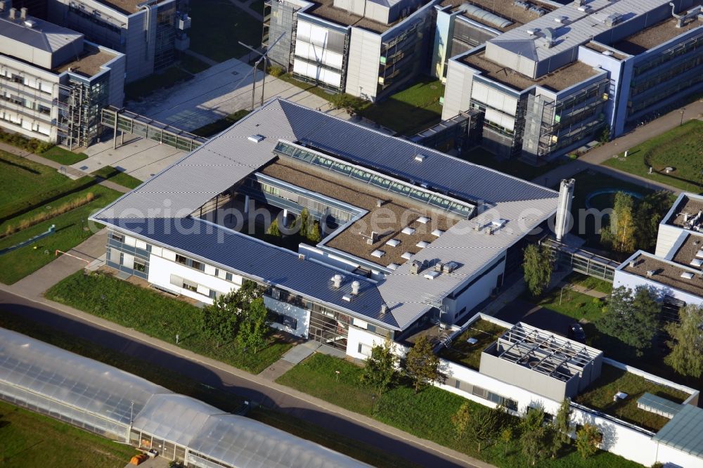 Aerial photograph Potsdam - View at the site of the Max Planck Society for the Advancement of Science at the science park in the district Golm in Potsdam in the federal state of Brandenburg. The Max Planck Institute for Molecular Plant Physiology, the MPI of Colloids and Interfaces, the MPI for Gravitational Physics and the MPI guest house are located here