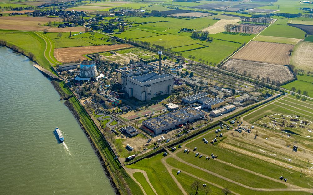 Aerial image Kalkar - Site of Wunderland Kalkar on the former nuclear power plant - NPP - site Kalkar in North Rhine-Westphalia