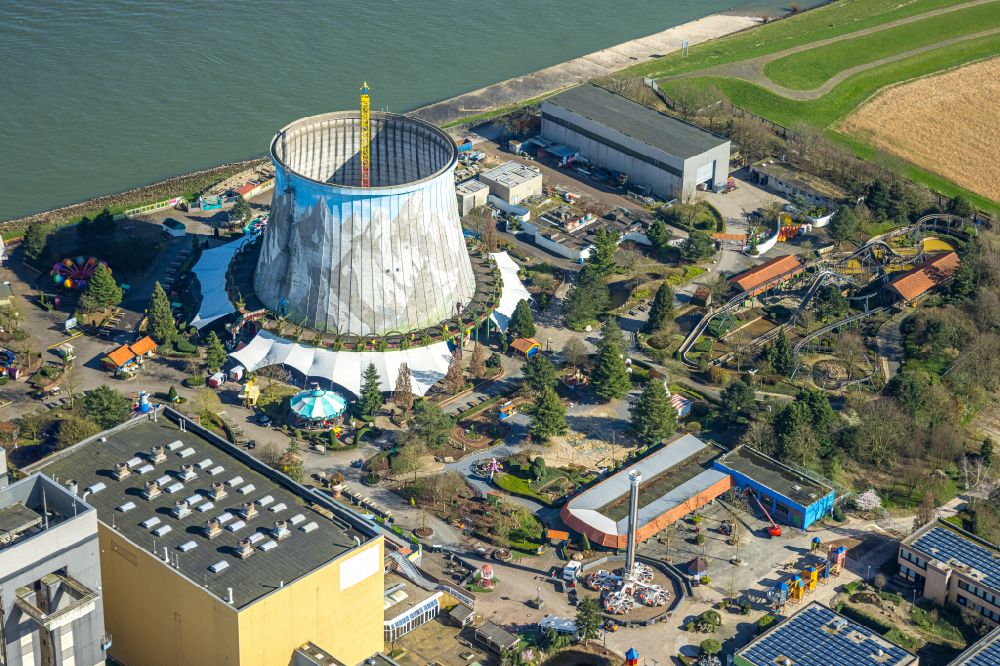 Aerial image Kalkar - Site of Wunderland Kalkar on the former nuclear power plant - NPP - site Kalkar in North Rhine-Westphalia