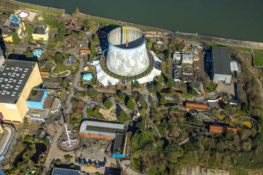 Aerial photograph Kalkar - Site of Wunderland Kalkar on the former nuclear power plant - NPP - site Kalkar in North Rhine-Westphalia