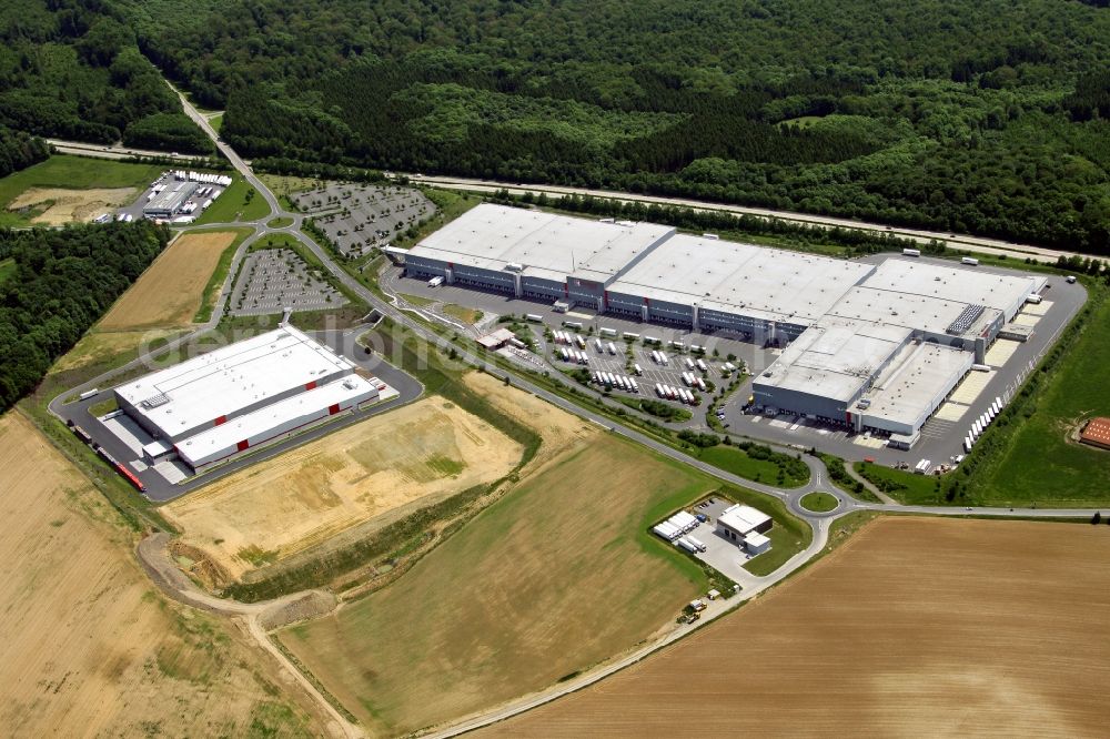 Möckmühl from above - Building complex and grounds of the logistics center Kaufland Logistik Moeckmuehl in Moeckmuehl in the state Baden-Wuerttemberg, Germany