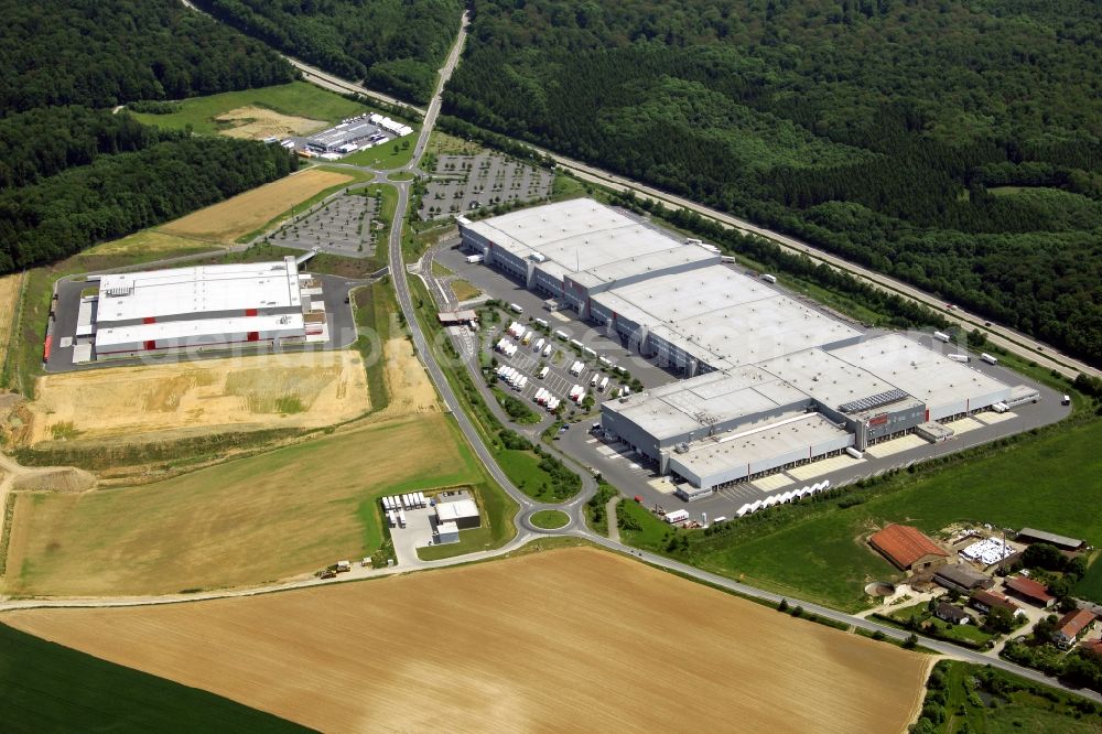 Aerial photograph Möckmühl - Building complex and grounds of the logistics center Kaufland Logistik Moeckmuehl in Moeckmuehl in the state Baden-Wuerttemberg, Germany