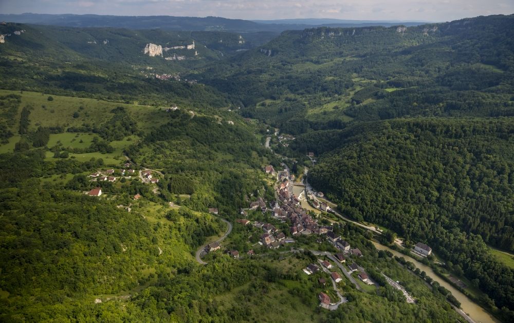 Mouthier-Haute-Pierre from above - View of the community Mouthier-Haute-Pierre in France