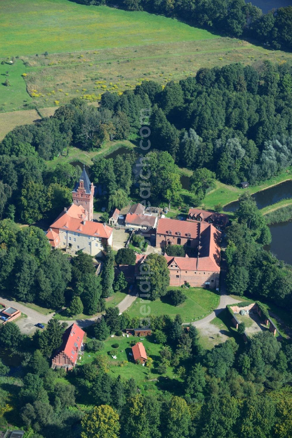 Aerial photograph Plattenburg - Plate castle - a moated castle in the office free community plate castle district Prignitz in the northwest of Brandenburg