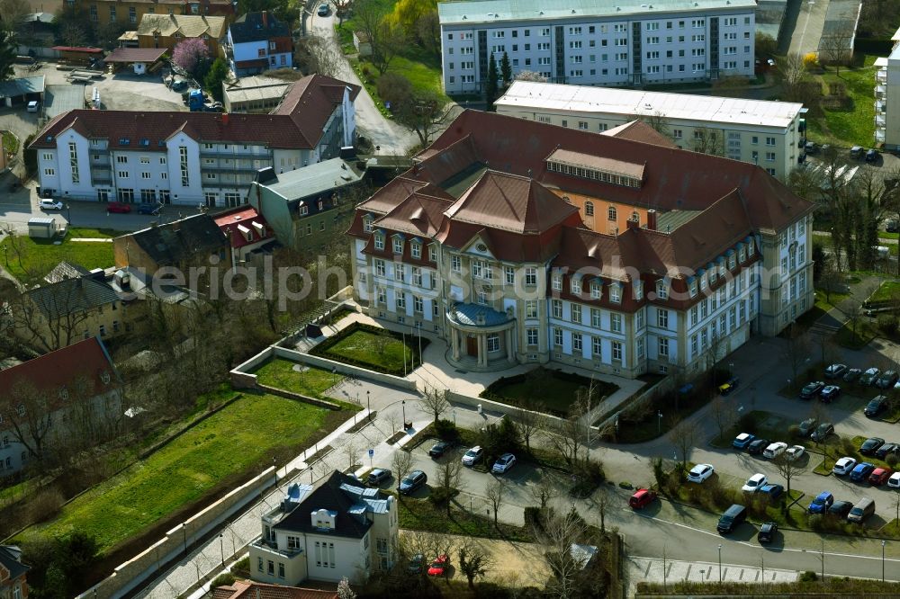 Aerial photograph Naumburg (Saale) - Court- Building complex of the Oberlandesgericht Naumburg on Domplatz in Naumburg (Saale) in the state Saxony-Anhalt, Germany