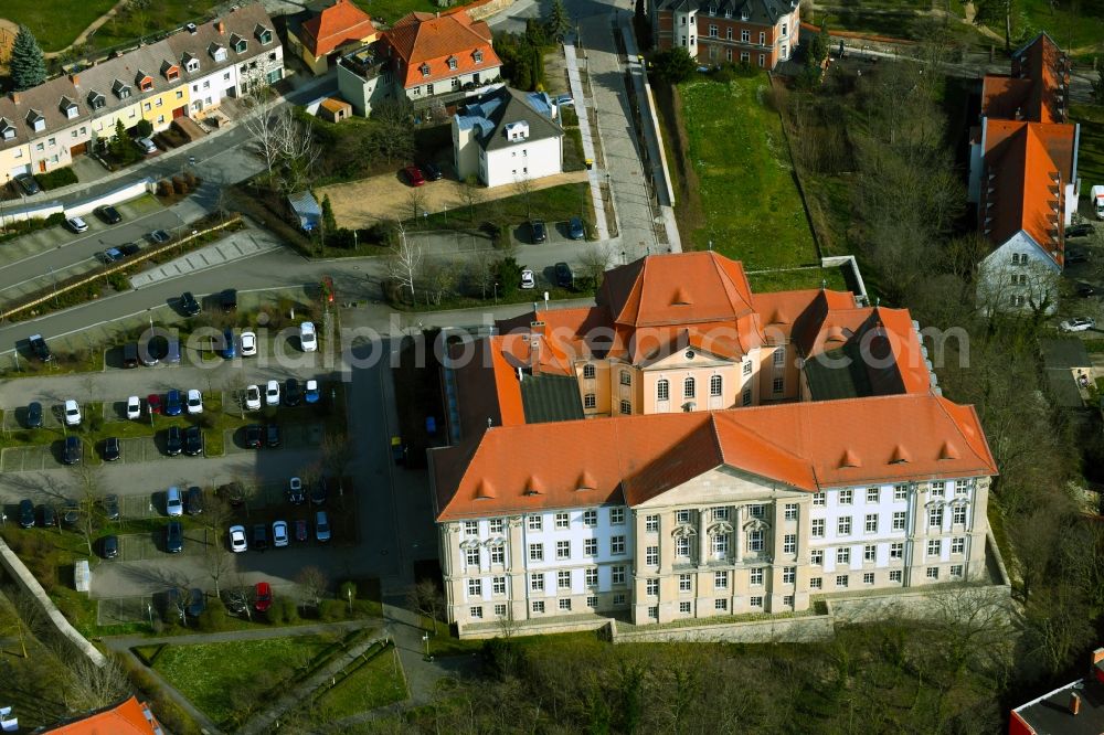 Naumburg (Saale) from above - Court- Building complex of the Oberlandesgericht Naumburg on Domplatz in Naumburg (Saale) in the state Saxony-Anhalt, Germany