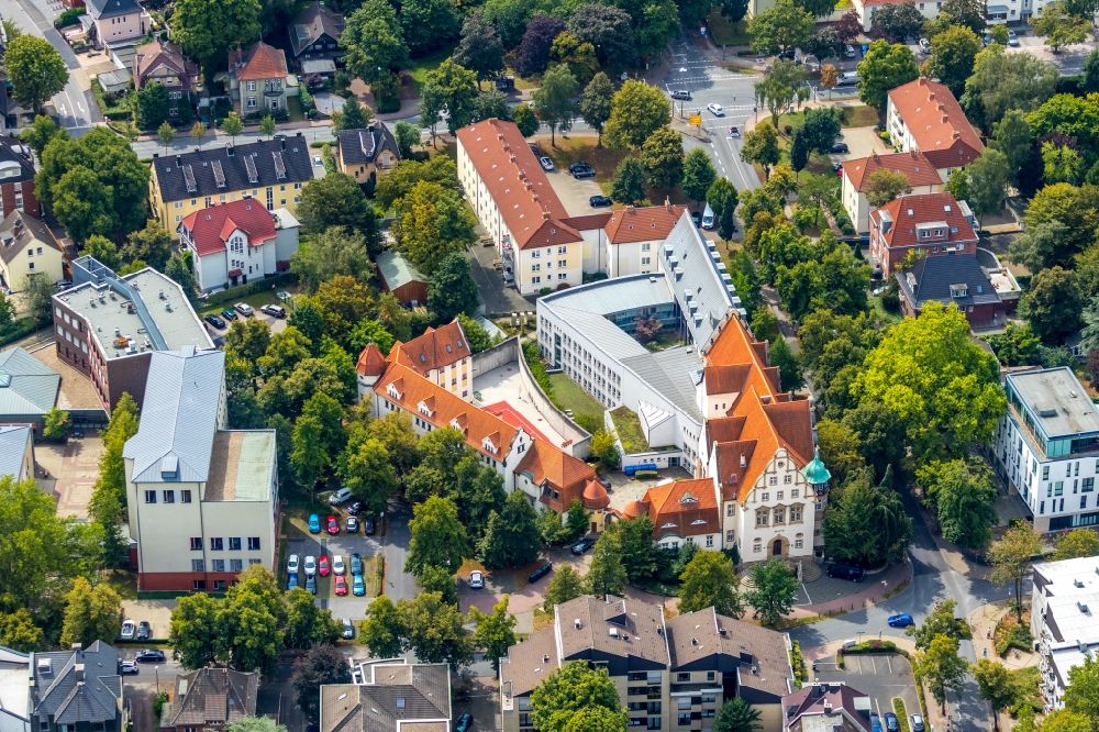 Aerial photograph Lünen - Court- Building complex of the Amtsgericht Luenen on Spormeckerplatz in Luenen in the state North Rhine-Westphalia, Germany