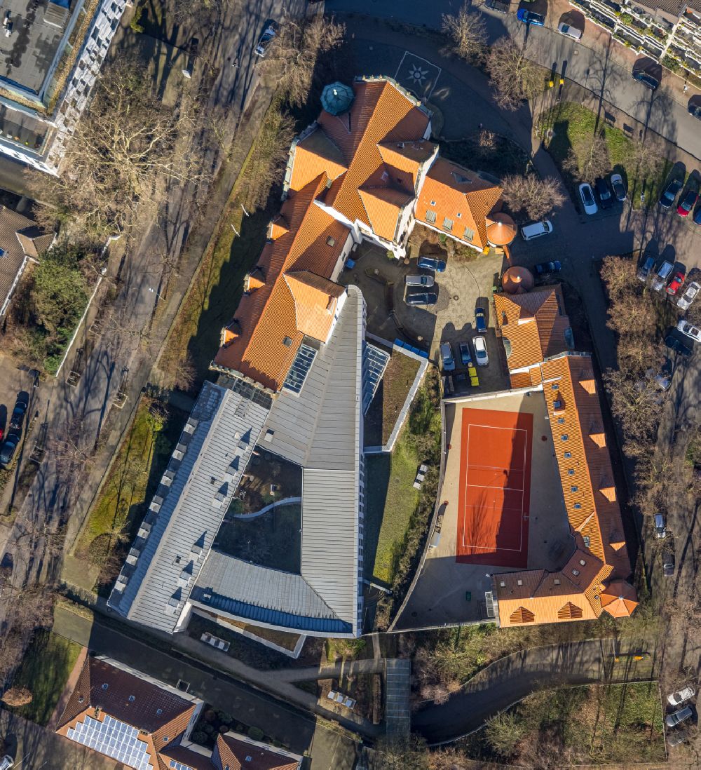 Aerial image Lünen - Court- Building complex of the Amtsgericht Luenen on Spormeckerplatz in Luenen in the state North Rhine-Westphalia, Germany