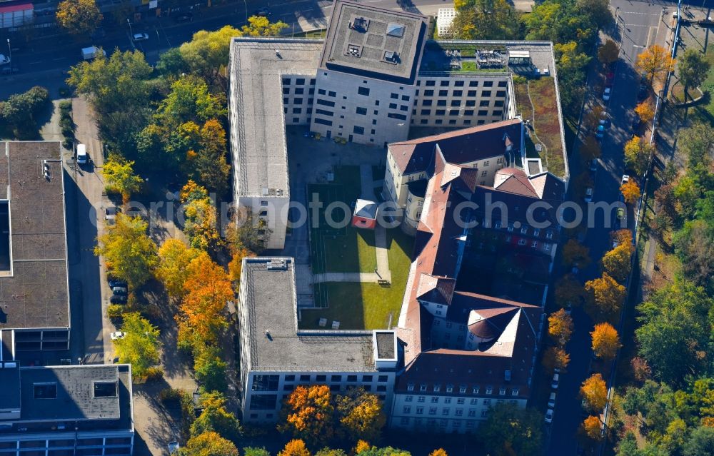 Berlin from above - Court- Building complex of the Amtsgericht Tempelhof-Kreuzberg at the Moeckern street in Berlin, Germany