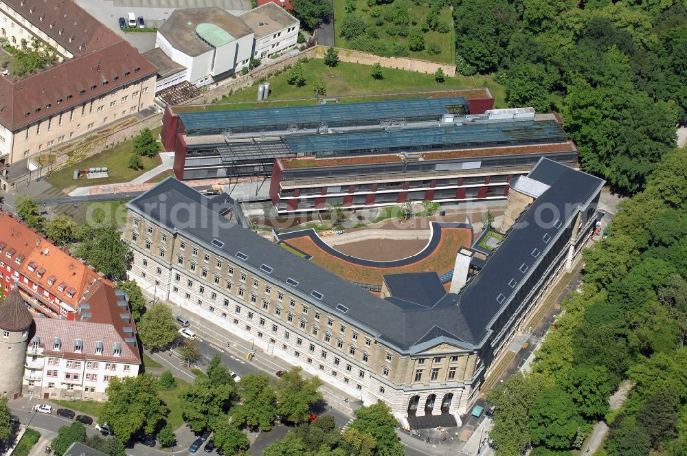 Aerial photograph Würzburg - Court- Building complex of the Amtsgericht Wuerzburg on Ottostrasse in the district Altstadt in Wuerzburg in the state Bavaria, Germany