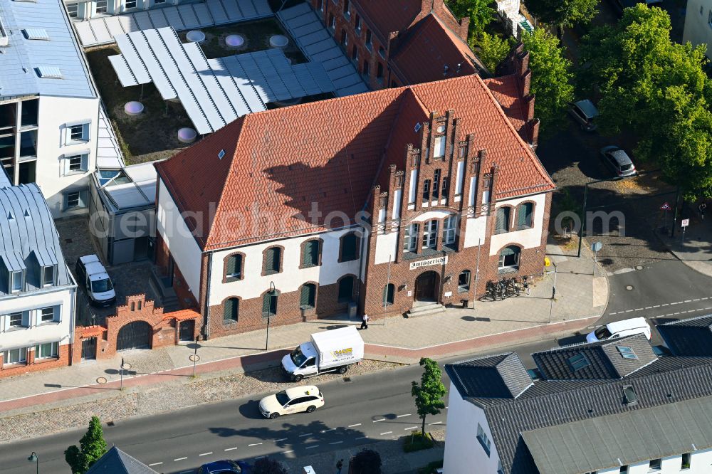 Aerial image Bernau - Court- Building complex of on street Breitscheidstrasse in Bernau in the state Brandenburg, Germany