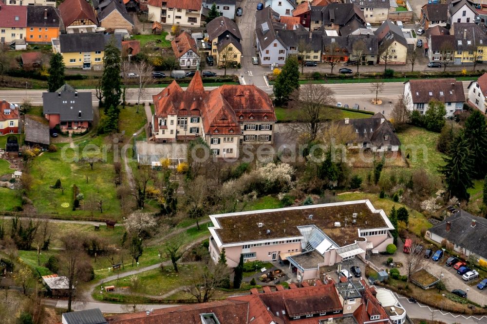 Ettenheim from above - Court- Building complex of the von Ettenheim in Ettenheim in the state Baden-Wurttemberg, Germany