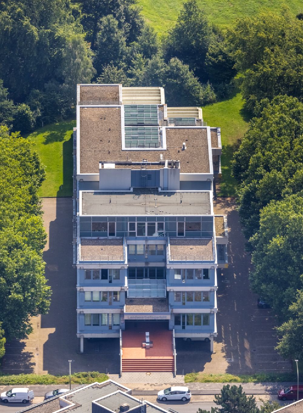 Aerial photograph Hamm - Court- Building complex of of Landesarbeitsgericht Hamm on Marker Allee in Hamm at Ruhrgebiet in the state North Rhine-Westphalia, Germany