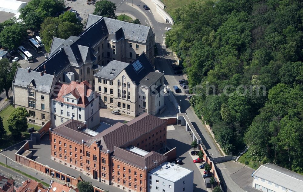 Erfurt from above - Court- Building complex of the Landgerichtes Erfurt in Erfurt in the state Thuringia, Germany
