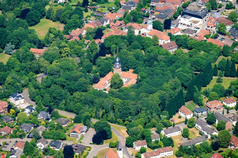 Diepholz from above - Court- Building complex of on street Lange Strasse in Diepholz in the state Lower Saxony, Germany