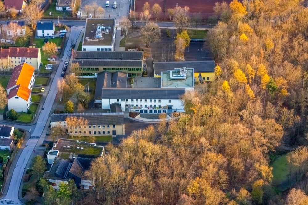 Aerial photograph Wickede (Ruhr) - Aerial view of Gerken School at the edge of the forest in Wickede (Ruhr) in the German state of North Rhine-Westphalia, Germany