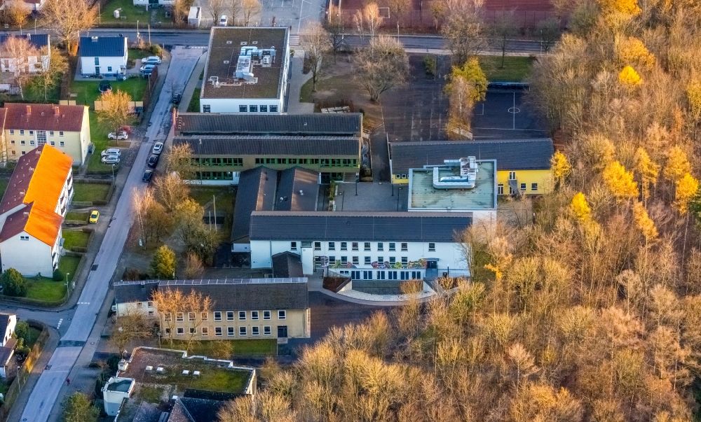 Wickede (Ruhr) from above - Aerial view of Gerken School at the edge of the forest in Wickede (Ruhr) in the German state of North Rhine-Westphalia, Germany