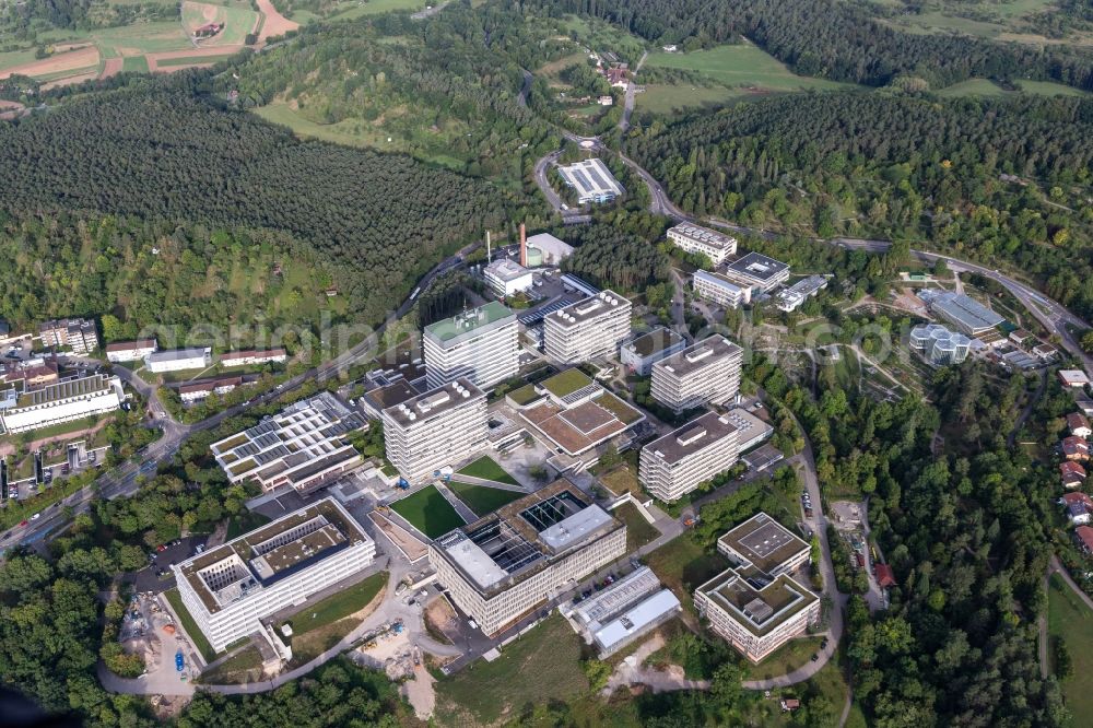 Aerial image Tübingen - General overview of the campus buildings of the university in Tuebingen in the state Baden-Wuerttemberg, Germany
