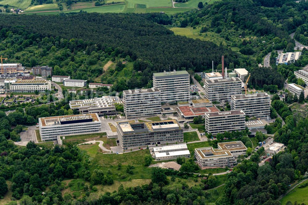 Tübingen from the bird's eye view: General overview of the campus buildings of the university in Tuebingen in the state Baden-Wuerttemberg, Germany