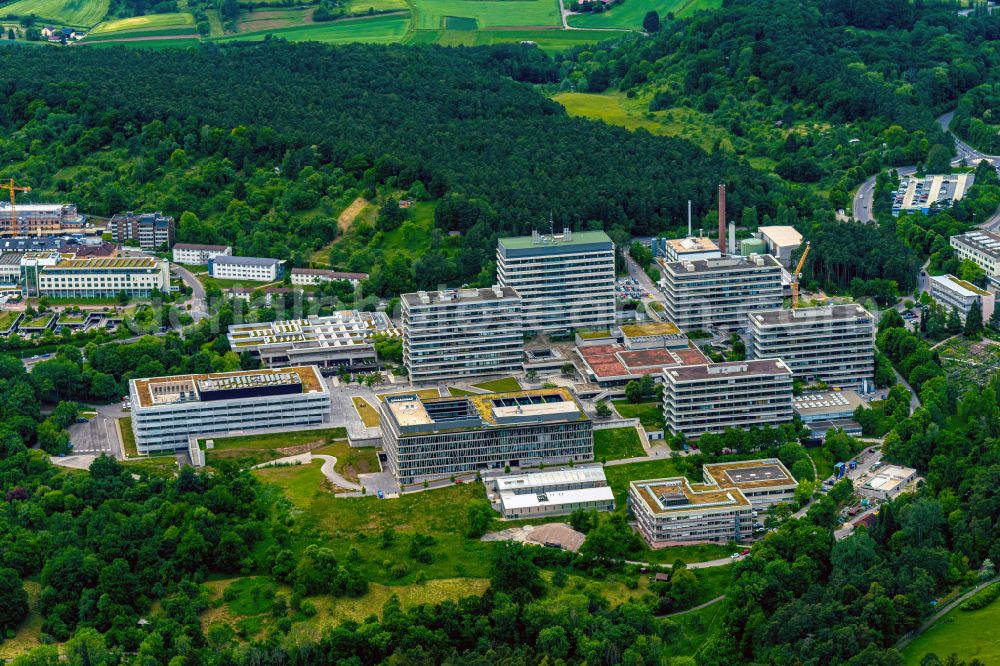 Tübingen from above - General overview of the campus buildings of the university in Tuebingen in the state Baden-Wuerttemberg, Germany