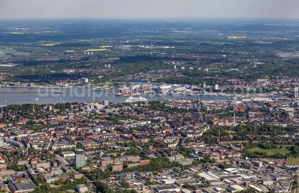Kiel from above - Total summary and city with outlying districts and harbour in Kiel in the federal state Schleswig-Holstein, Germany