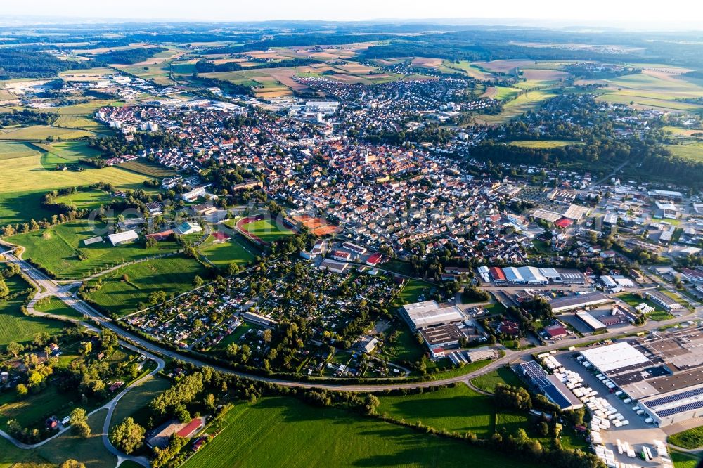Aerial photograph Bad Saulgau - City area with outside districts and inner city area in Bad Saulgau in the state Baden-Wuerttemberg, Germany