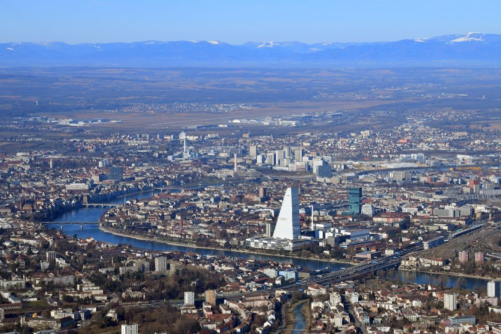 Aerial photograph Basel - City area with outside districts and inner city area in Basel, Switzerland