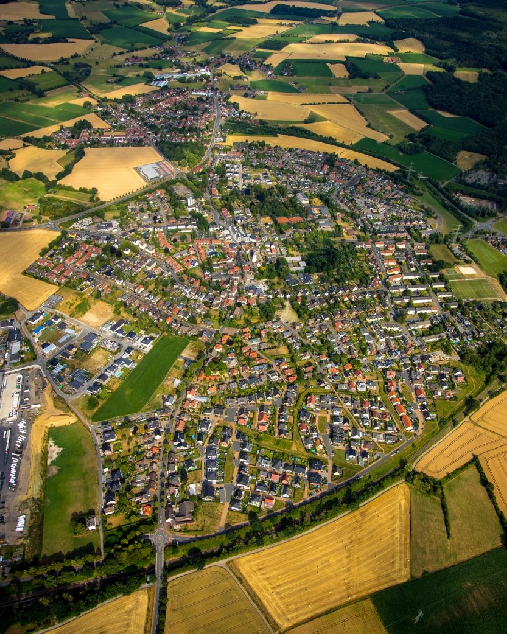 Aerial photograph Bork - City area with outside districts and inner city area in Bork in the state North Rhine-Westphalia, Germany