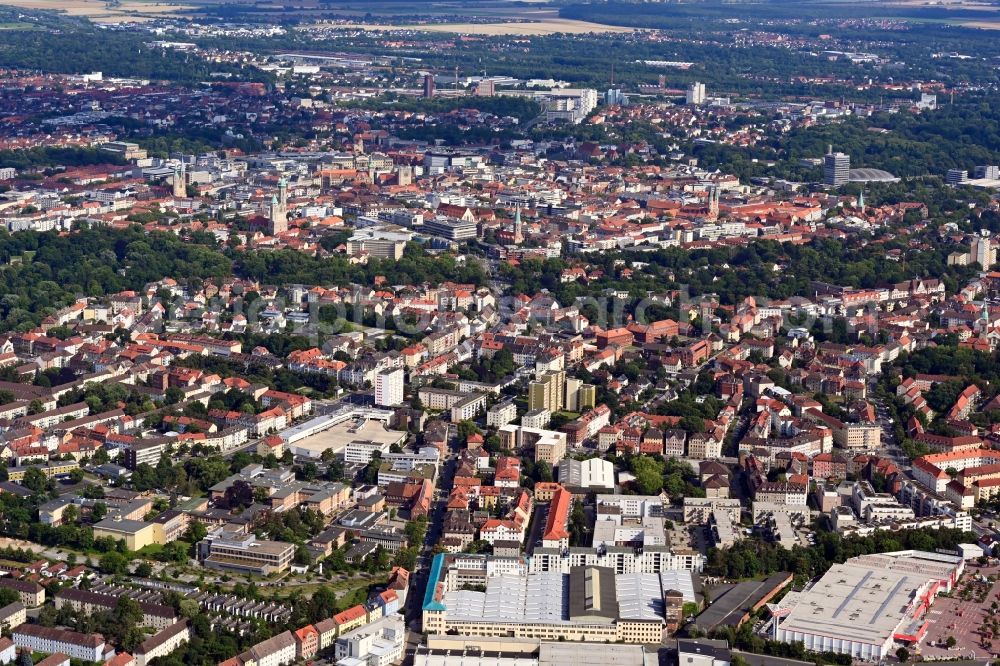 Braunschweig from the bird's eye view: City area with outside districts and inner city area in Brunswick in the state Lower Saxony, Germany
