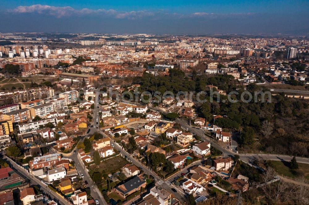 Aerial image Cerdanyola del Valles - City area with outside districts and inner city area in Cerdanyola del Valles in Catalunya - Katalonien, Spain