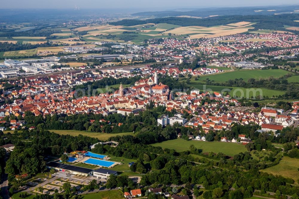 Aerial photograph Donauwörth - City area with outside districts and inner city area in Donauwoerth in the state Bavaria, Germany