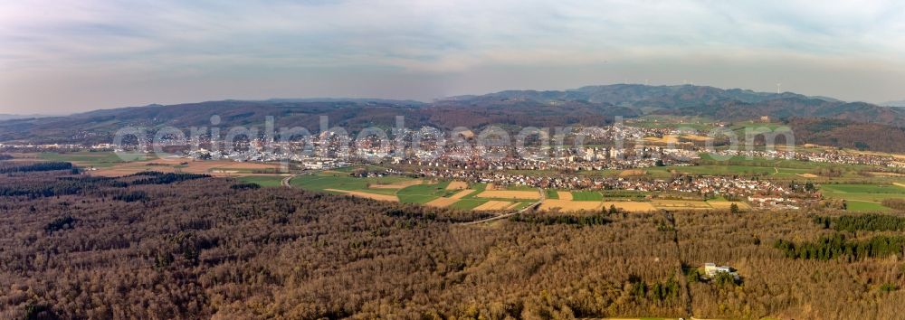 Emmendingen from the bird's eye view: City area with outside districts and inner city area in Emmendingen in the state Baden-Wurttemberg, Germany