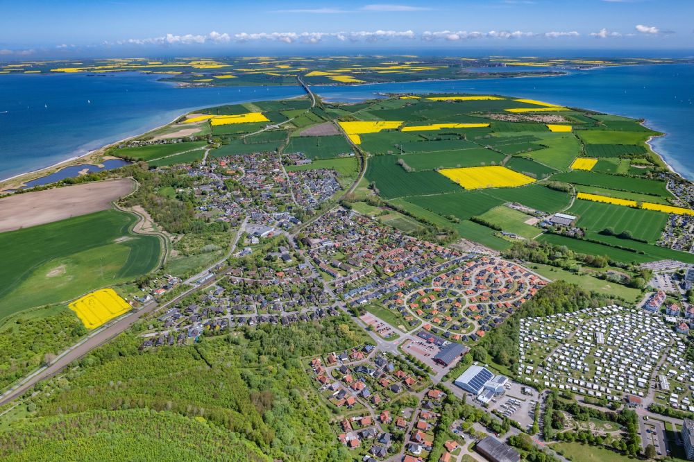 Aerial image Großenbrode - City area with outside districts and inner city area in Grossenbrode in the state Schleswig-Holstein, Germany