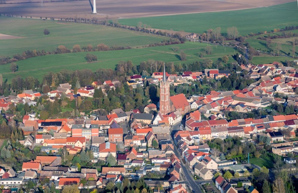 Aerial photograph Kemberg - City area with outside districts and inner city area in Kemberg in the state Saxony-Anhalt, Germany
