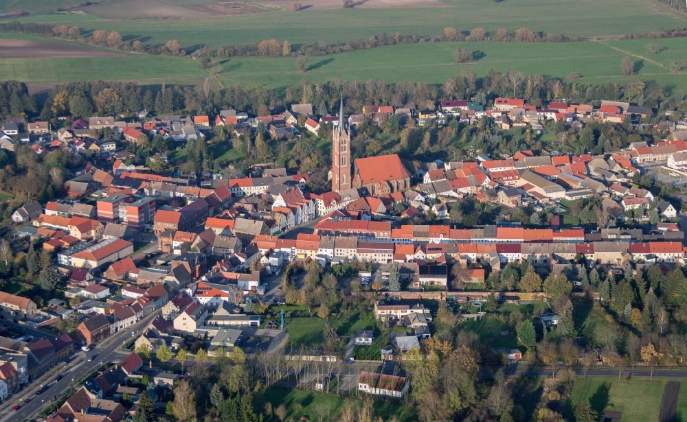 Aerial image Kemberg - City area with outside districts and inner city area in Kemberg in the state Saxony-Anhalt, Germany