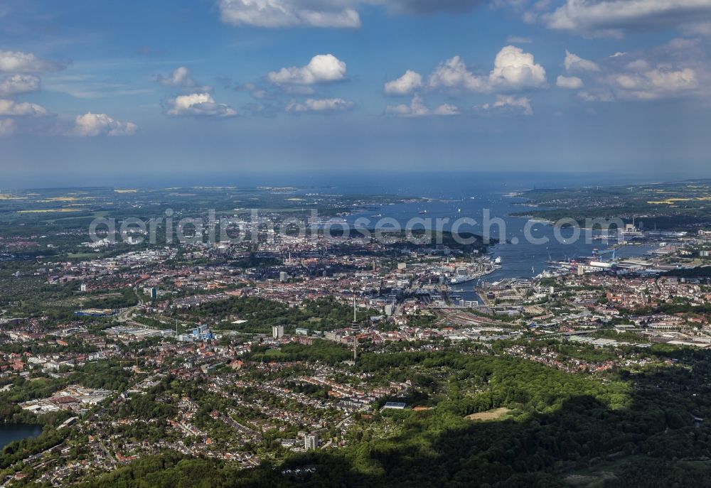 Aerial photograph Kiel - City area with outside districts and inner city area in Kiel in the state Schleswig-Holstein, Germany
