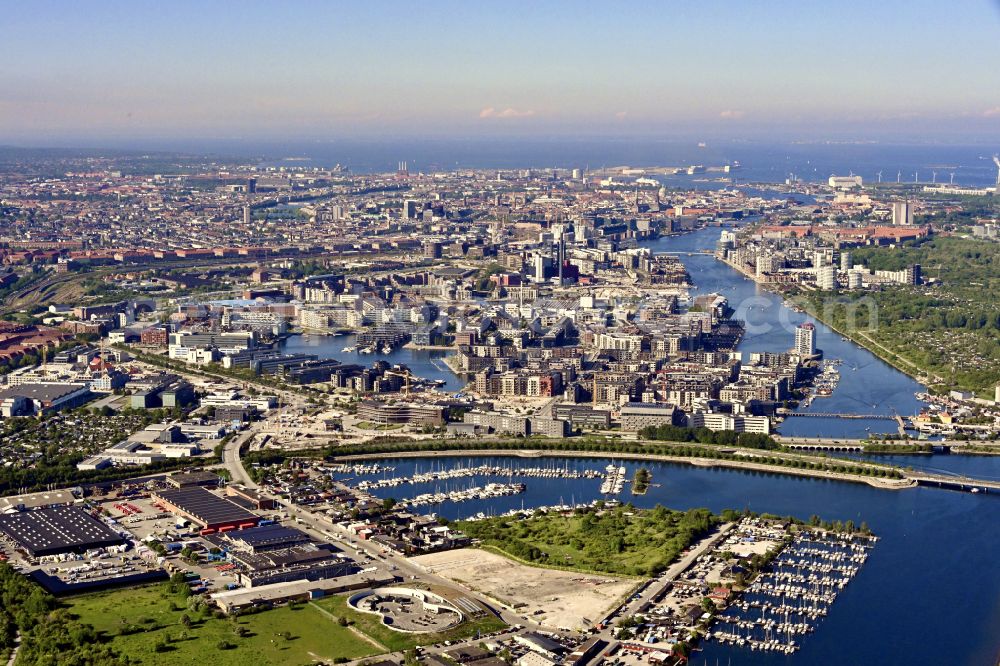 Kopenhagen from the bird's eye view: City area with outside districts and inner city area in Copenhagen in Region Hovedstaden, Denmark