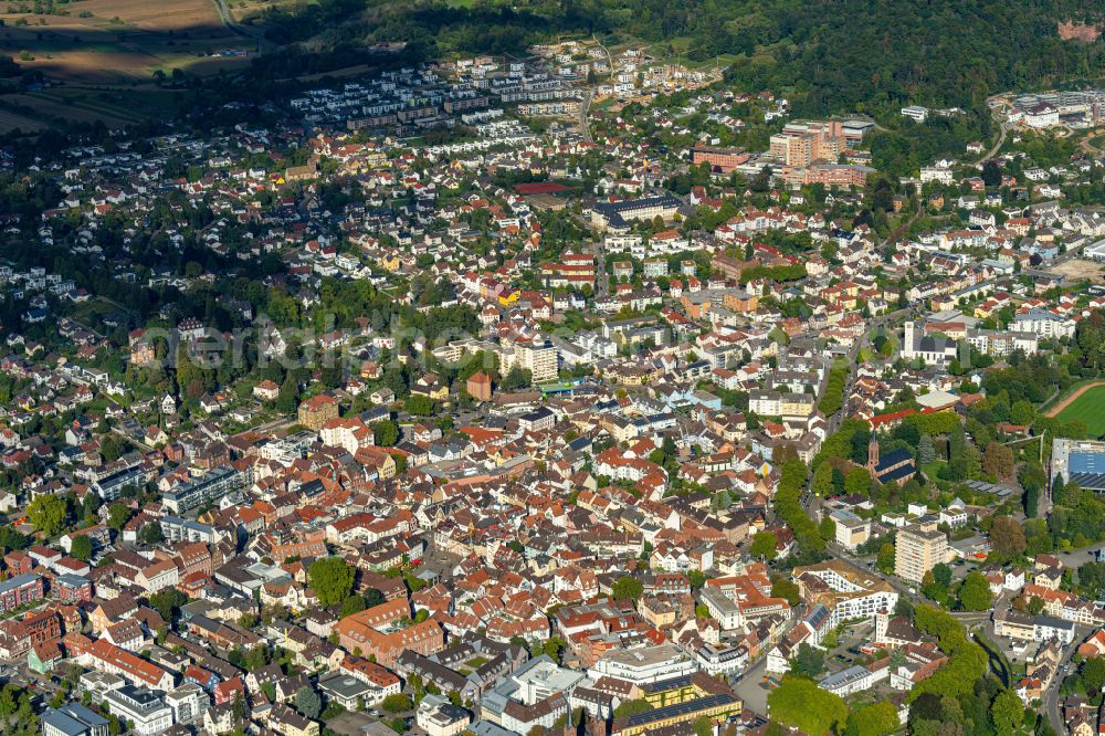 Lahr/Schwarzwald from the bird's eye view: City area with outside districts and inner city area in Lahr/Schwarzwald in the state Baden-Wuerttemberg, Germany