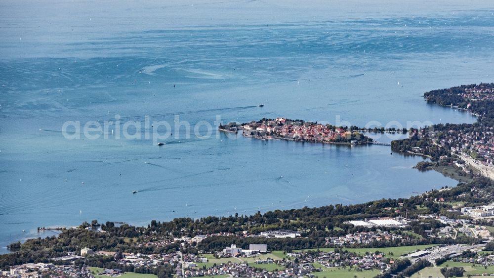 Aerial photograph Lindau (Bodensee) - City area with outside districts and inner city area in Lindau (Bodensee) in the state Bavaria, Germany