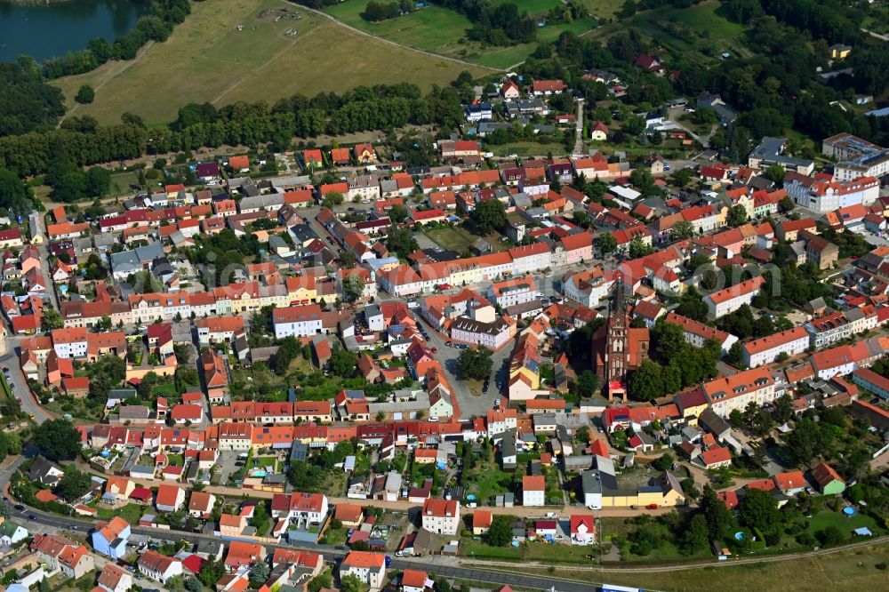 Mittenwalde from the bird's eye view: City area with outside districts and inner city area in Mittenwalde in the state Brandenburg, Germany