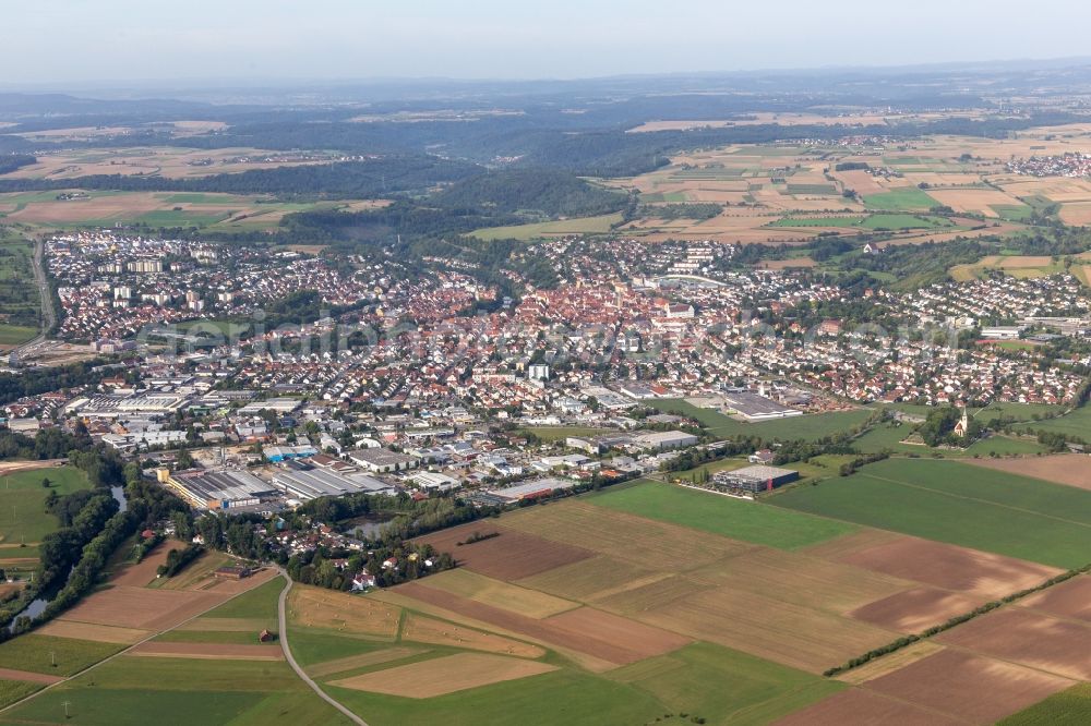 Aerial image Rottenburg am Neckar - City area with outside districts and inner city area in Rottenburg am Neckar in the state Baden-Wuerttemberg, Germany