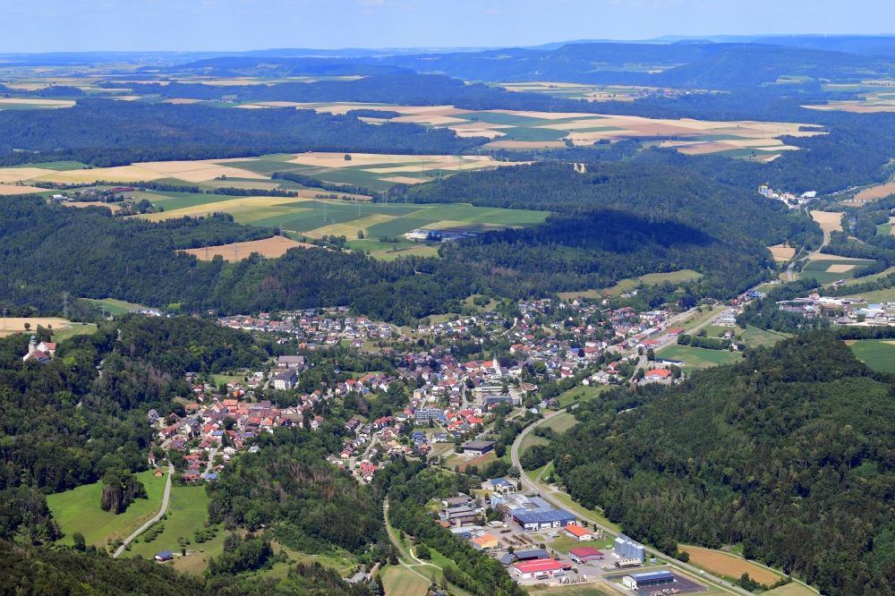 Stühlingen from the bird's eye view: City area with outside districts and inner city area in Stuehlingen in the state Baden-Wuerttemberg, Germany