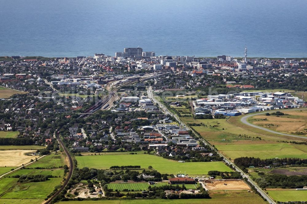 Aerial image Sylt - City area with outside districts and inner city area in Sylt in the state Schleswig-Holstein, Germany