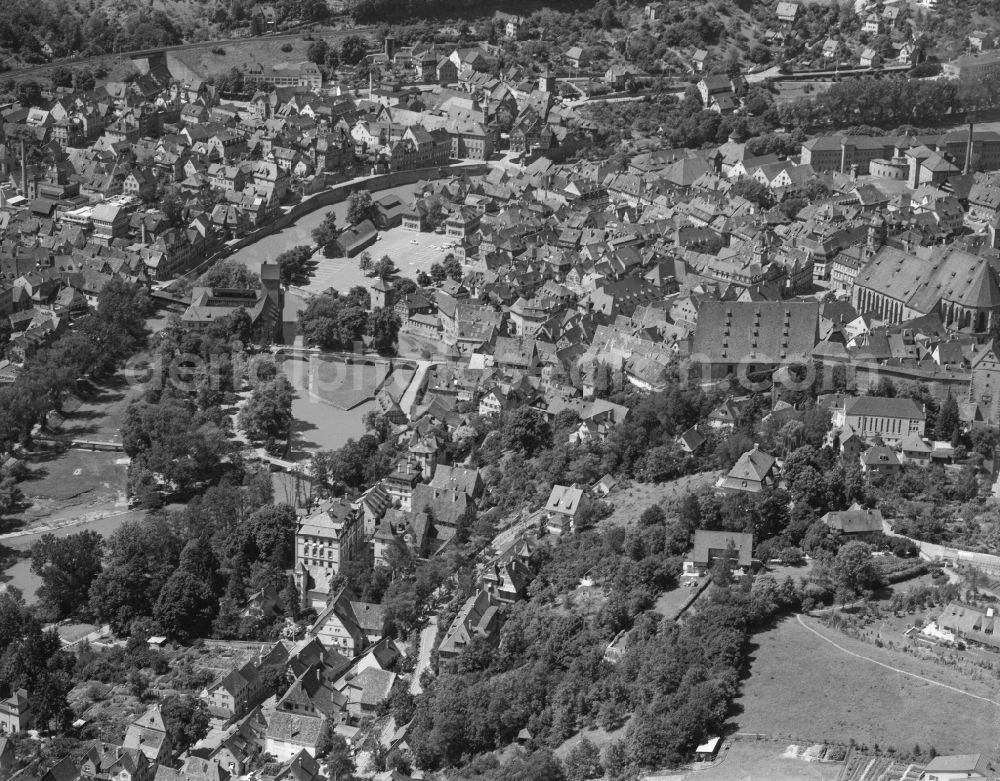 Waiblingen from the bird's eye view: City area with outside districts and inner city area in Waiblingen in the state Baden-Wuerttemberg, Germany