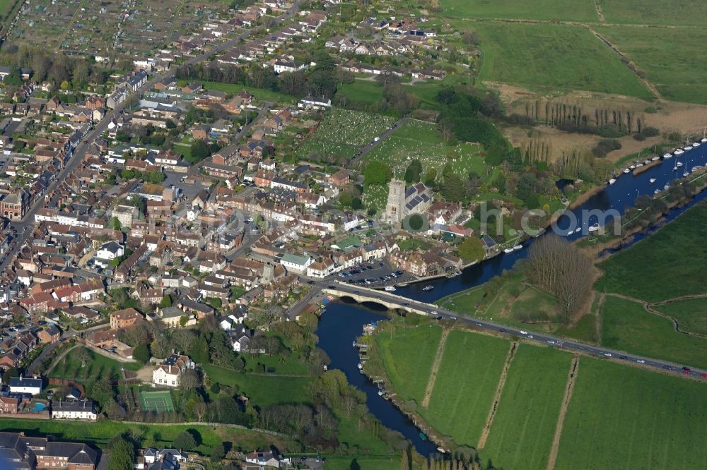 Aerial image Wareham - City area with outside districts and inner city area in Wareham in England, United Kingdom