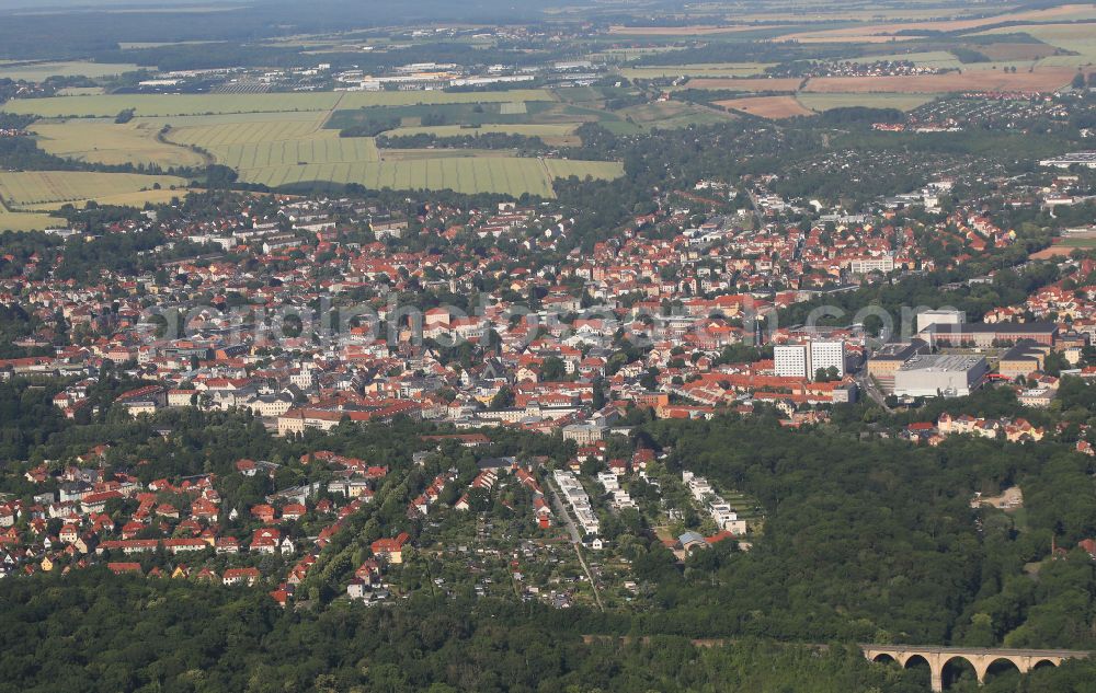 Weimar from the bird's eye view: City area with outside districts and inner city area in Weimar in the state Thuringia, Germany